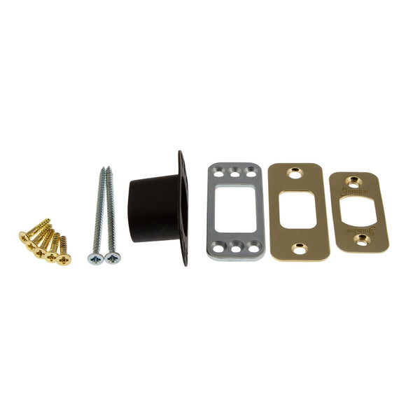 Round Deadbolt Latch Kit in Lifetime Brass Grandeur Hardware