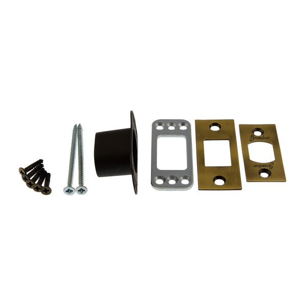 Square Deadbolt Latch Kit in Vintage Brass Grandeur Hardware