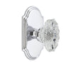 Arc Short Plate with Biarritz Crystal Knob in Bright Chrome