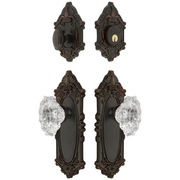 RT-91893 13点セット Grande Victorian Long Plate Entry Set with Biarritz Crystal Knob
