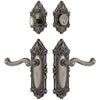 Grande Victorian Long Plate Entry Set with Newport Lever in Antique Pewter