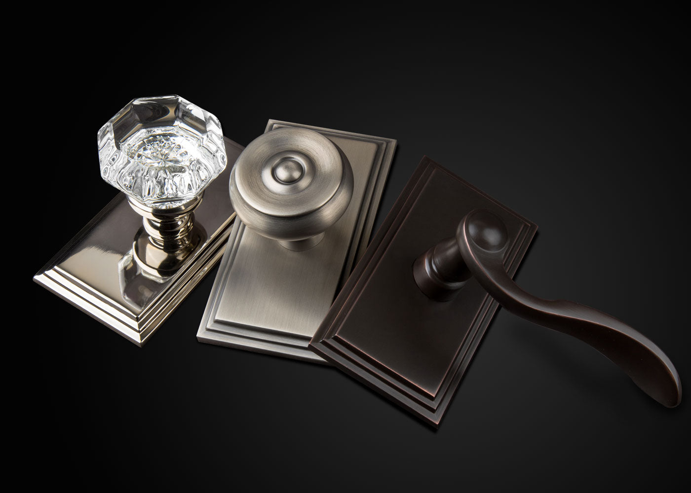 three carre short plates from grandeur luxury hardware