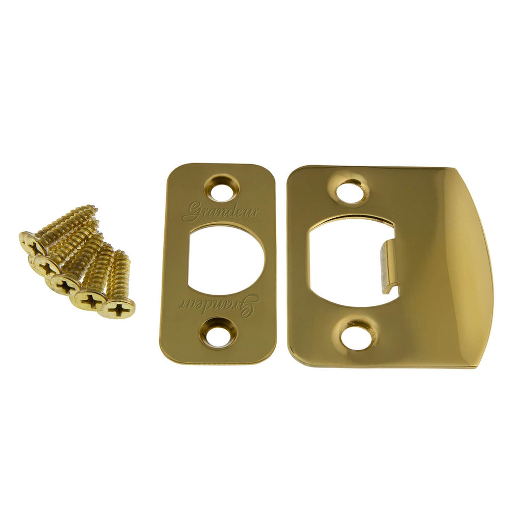 Round Latch Kit in Polished Brass
