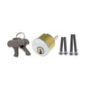 Deadbolt Cylinder and Cover with Key Code in Bright Chrome