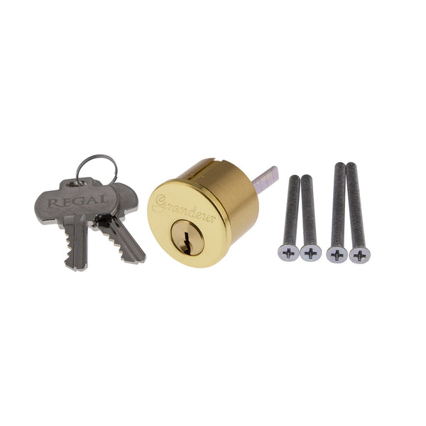 Deadbolt Cylinder and Cover with Key Code in Lifetime Brass - Grandeur ...