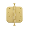 4" Acorn Tip Residential Hinge with Radius Corners in Satin Brass