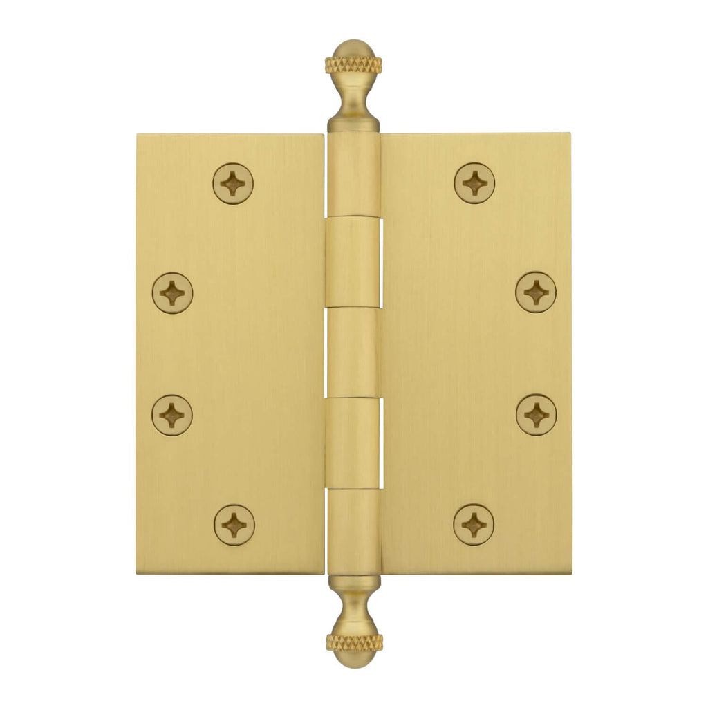 4.5" Acorn Tip Heavy Duty with Square Corners in Satin Brass