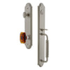 Arc One-Piece Handleset with C Grip and Baguette Amber Knob in Satin Nickel
