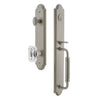 Arc One-Piece Handleset with C Grip and Baguette Clear Crystal Knob in Satin Nickel