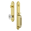 Arc One-Piece Handleset with C Grip and Biarritz Knob in Lifetime Brass