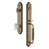 Arc One-Piece Handleset with C Grip and Chambord Crystal Knob in Vintage Brass