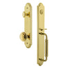 Arc One-Piece Handleset with C Grip and Circulaire Knob in Lifetime Brass