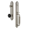 Grandeur Arc One-Piece Handleset with C Grip and Lyon Knob in Satin Nickel