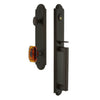 Arc One-Piece Handleset with D Grip and Baguette Amber Knob in Timeless Bronze