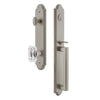 Arc One-Piece Handleset with D Grip and Baguette Clear Crystal Knob in Satin Nickel