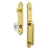 Arc One-Piece Handleset with D Grip and Biarritz Knob in Lifetime Brass