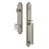 Arc One-Piece Handleset with D Grip and Chambord Crystal Knob in Satin Nickel