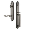 Arc One-Piece Handleset with D Grip and Newport Lever in Antique Pewter