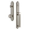 Arc One-Piece Handleset with D Grip and Parthenon Knob in Satin Nickel