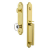 Arc One-Piece Handleset with D Grip and Provence Knob in Lifetime Brass