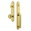 Arc One-Piece Handleset with D Grip and Soleil Knob in Lifetime Brass