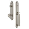 Arc One-Piece Handleset with D Grip and Soleil Knob in Satin Nickel