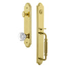 Arc One-Piece Handleset with F Grip and Chambord Crystal Knob in Lifetime Brass