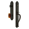 Arc One-Piece Handleset with S Grip and Baguette Amber Knob in Timeless Bronze