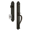 Arc One-Piece Handleset with S Grip and Baguette Clear Crystal Knob in Timeless Bronze