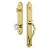 Arc One-Piece Handleset with S Grip and Chambord Crystal Knob in Lifetime Brass