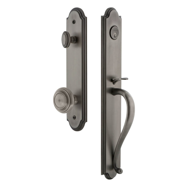 Arc One-Piece Handleset with S Grip and Circulaire Knob in Antique Pew ...