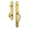 Arc One-Piece Handleset with S Grip and Grande Victorian Knob in Lifetime Brass