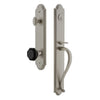 Grandeur Arc One-Piece Handleset with S Grip and Lyon Knob in Satin Nickel