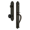 Grandeur Arc One-Piece Handleset with S Grip and Lyon Knob in Timeless Bronze