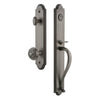 Arc One-Piece Handleset with S Grip and Windsor Knob in Antique Pewter