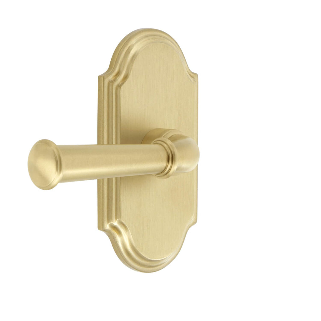 Arc Short Plate with Georgetown Lever in Satin Brass