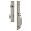 Carré One-Piece Handleset with C Grip and Baguette Clear Crystal Knob in Satin Nickel