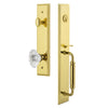 Carré One-Piece Handleset with C Grip and Biarritz Knob in Lifetime Brass