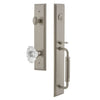 Carré One-Piece Handleset with C Grip and Biarritz Knob in Satin Nickel