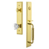 Carré One-Piece Handleset with C Grip and Chambord Crystal Knob in Lifetime Brass