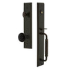 Grandeur Carré One-Piece Handleset with C Grip and Coventry Knob in Timeless Bronze