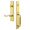 Carré One-Piece Handleset with C Grip and Newport Lever in Lifetime Brass