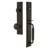 Carré One-Piece Handleset with C Grip and Windsor Knob in Timeless Bronze