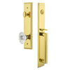 Carré One-Piece Handleset with D Grip and Biarritz Knob in Lifetime Brass