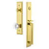 Carré One-Piece Handleset with D Grip and Bordeaux Knob in Lifetime Brass