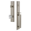 Carré One-Piece Handleset with D Grip and Chambord Crystal Knob in Satin Nickel