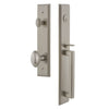 Carré One-Piece Handleset with D Grip and Eden Prairie Knob in Satin Nickel