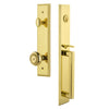 Carré One-Piece Handleset with D Grip and Parthenon Knob in Lifetime Brass