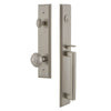 Carré One-Piece Handleset with D Grip and Windsor Knob in Satin Nickel