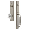 Carré One-Piece Handleset with F Grip and Baguette Clear Crystal Knob in Satin Nickel